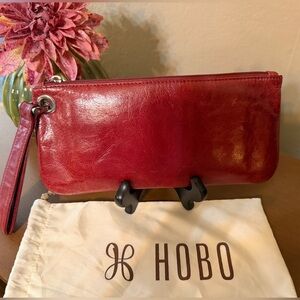 HOBO Cherry Red Leather Wristlet/Clutch
